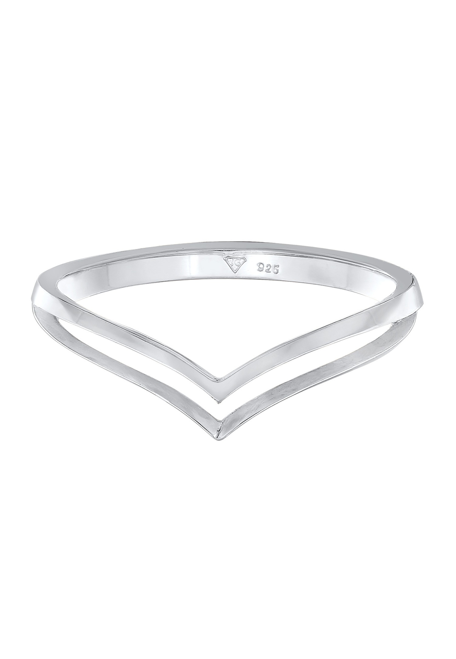 Elli Femmes pile en forme de V géo basique tendance en argent sterling 925