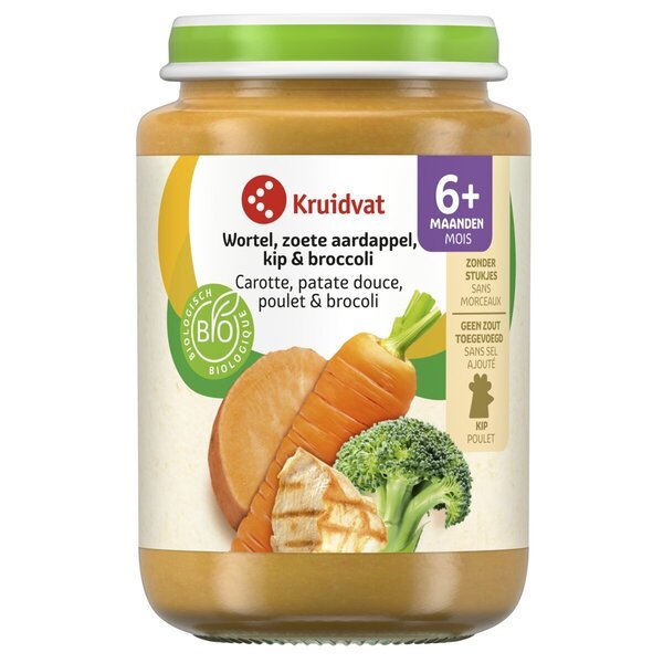 Kruidvat 6+M Organski obrok od mrkve, slatkog krompira, piletine i brokule<br>190