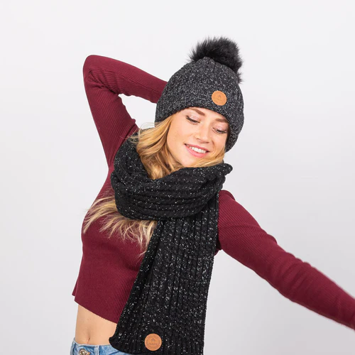 Cabaia Royal Mojito Zwarte Lurex - Zwarte sjaal met pailletten