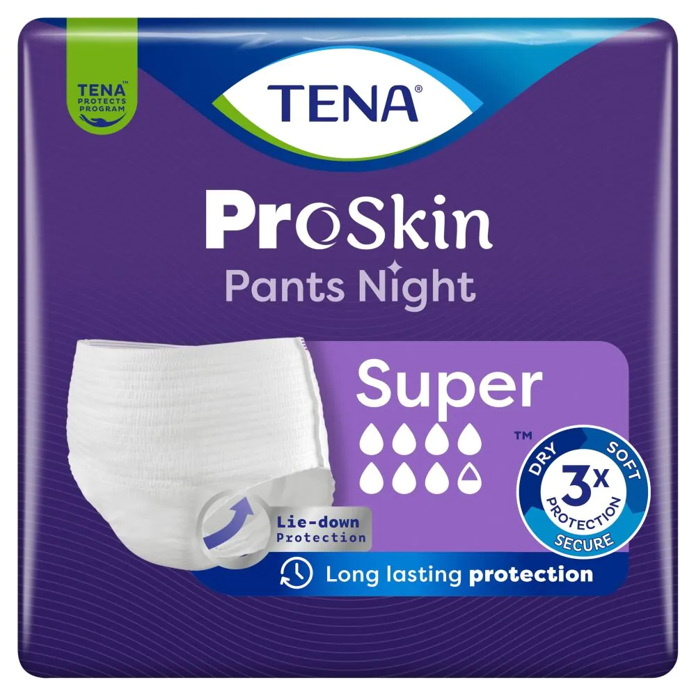 Tena Pants Proskin Super Night Majtki chłonne na noc Rozmiar M, 10 sztuk