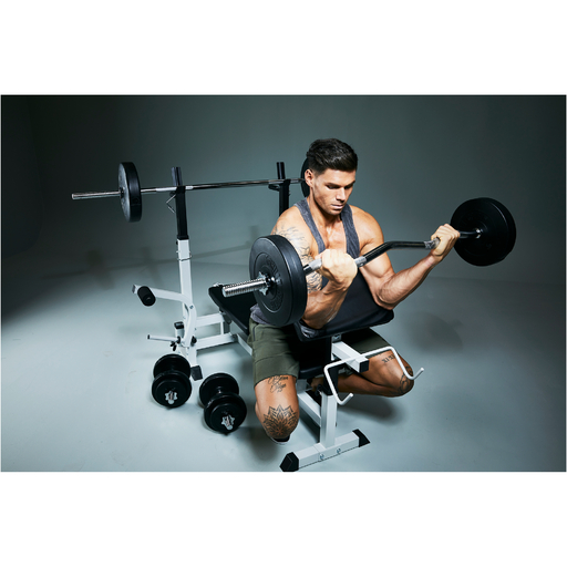 Gorilla Sports Universal-Trainingsstation mit 100 kg Vinyl-Gewichtsset