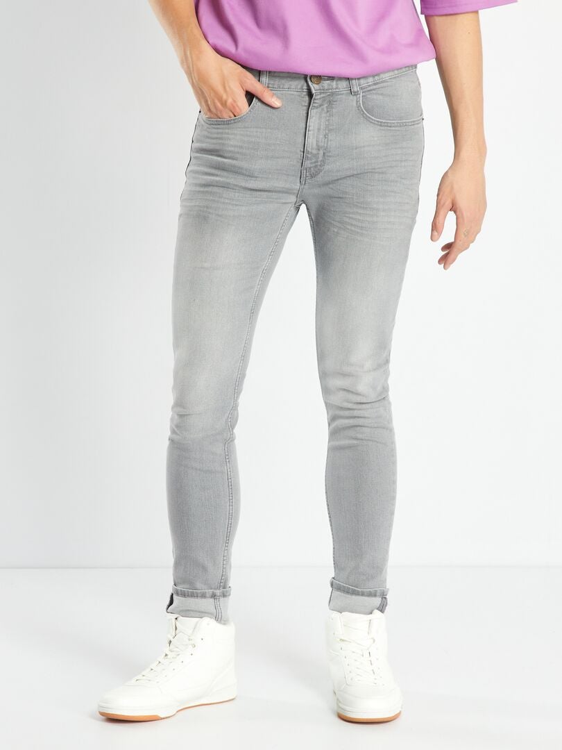Calça jeans skinny ecológica - CINZA