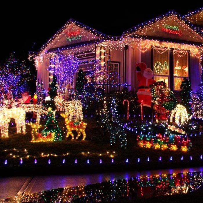 30 luci a stringa solari multicolore a LED, 6 m, impermeabili, decorazione natalizia per esterni