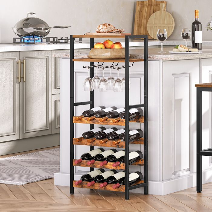 Étagère à vin - HOOBRO - EBF04JJ01 - 16 bouteilles - Design industriel - Autonome et robuste