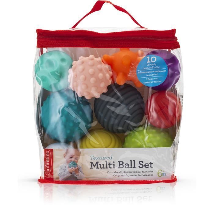INFANTINO Set van 10 veelkleurige sensorische ballen