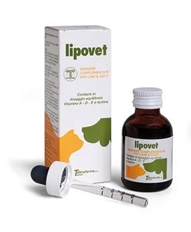 TEKNOFARMA Lipovet, frasco de 50 ml. Alimento suplementar para cães e gatos.