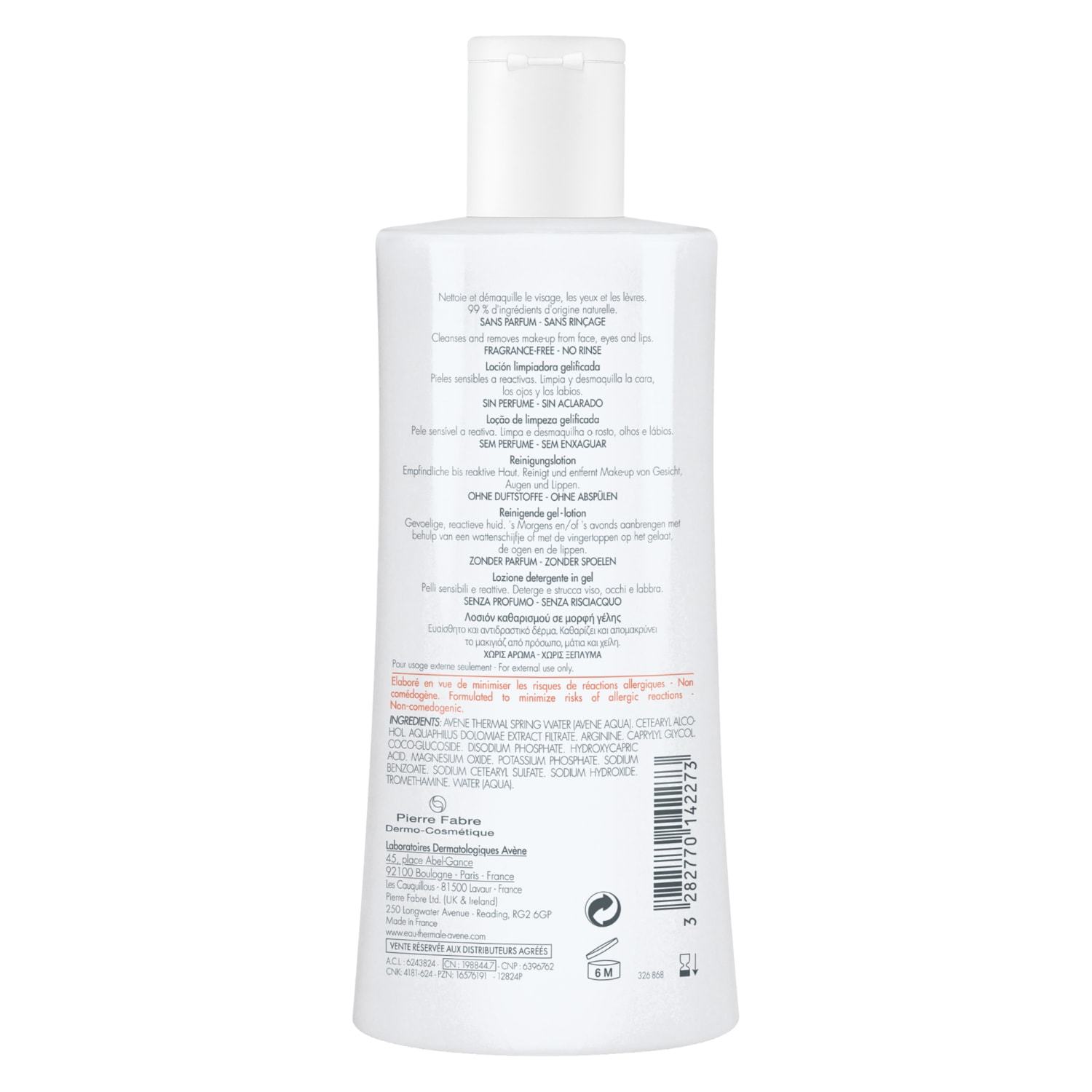 Avène odstranjevalec ličil Tolérance izjemno nežno čistilo - 200 ml