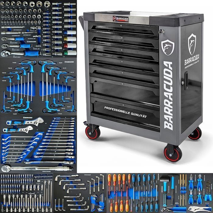 Carro de taller BARRACUDA TOOLS de 7 cajones con 7 herramientas Nardo XXL