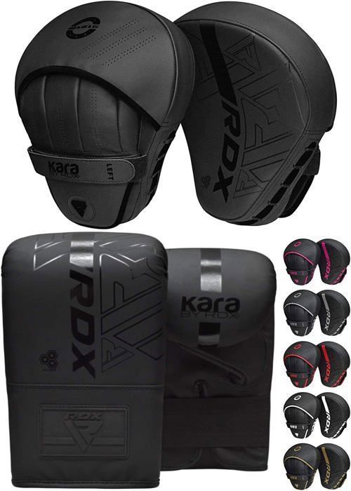 RDX KARA Maya Hide Leather Boxing Pads and Bag Gloves Set, Hooks and Training Pads