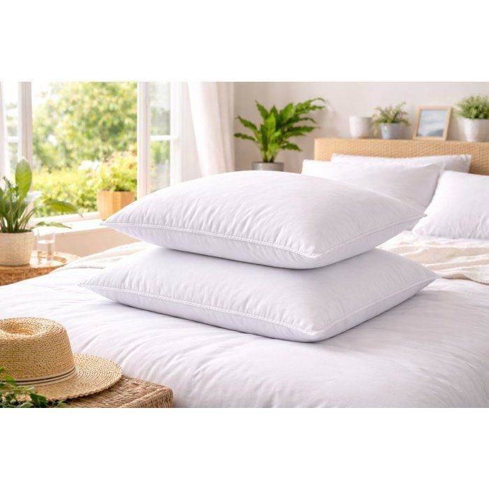 BLANREVE Juego de 2 almohadas antitranspirantes - 60 x 60 cm - Blancas