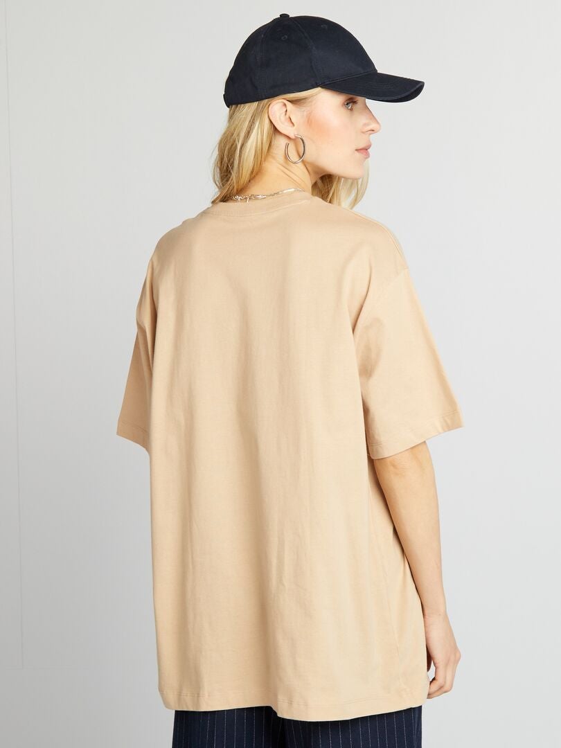 Camiseta básica extragrande - BEIGE