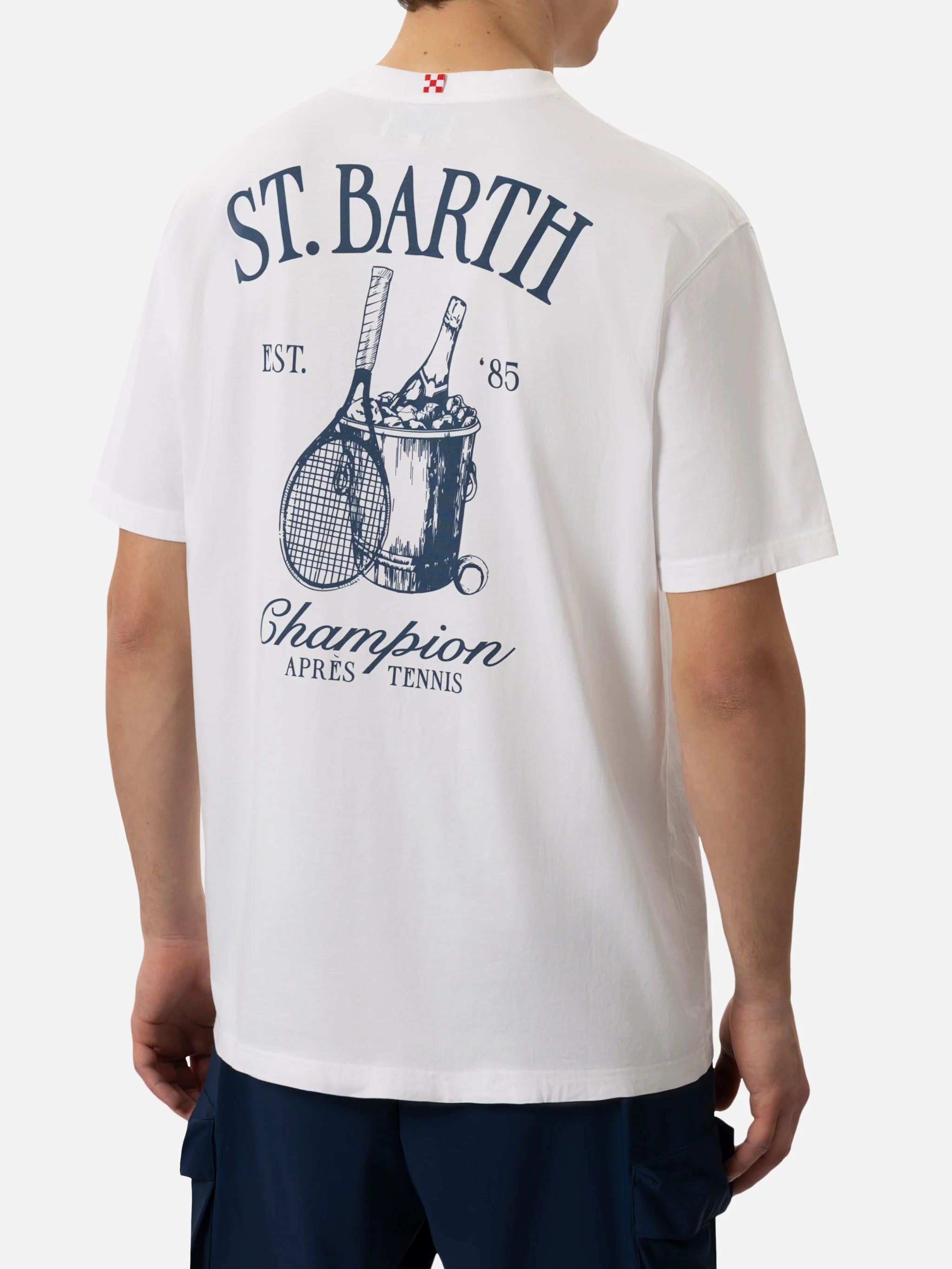 Camiseta de algodón para hombre con estampado de tenis de St. Barth