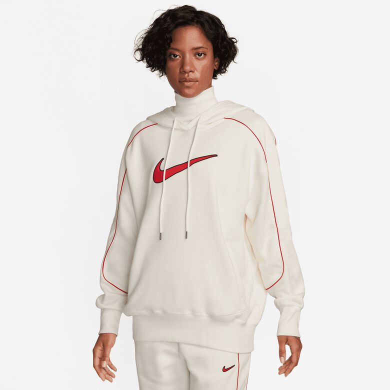 Bluza polarowa oversize ze sportowym nadrukiem Swoosh