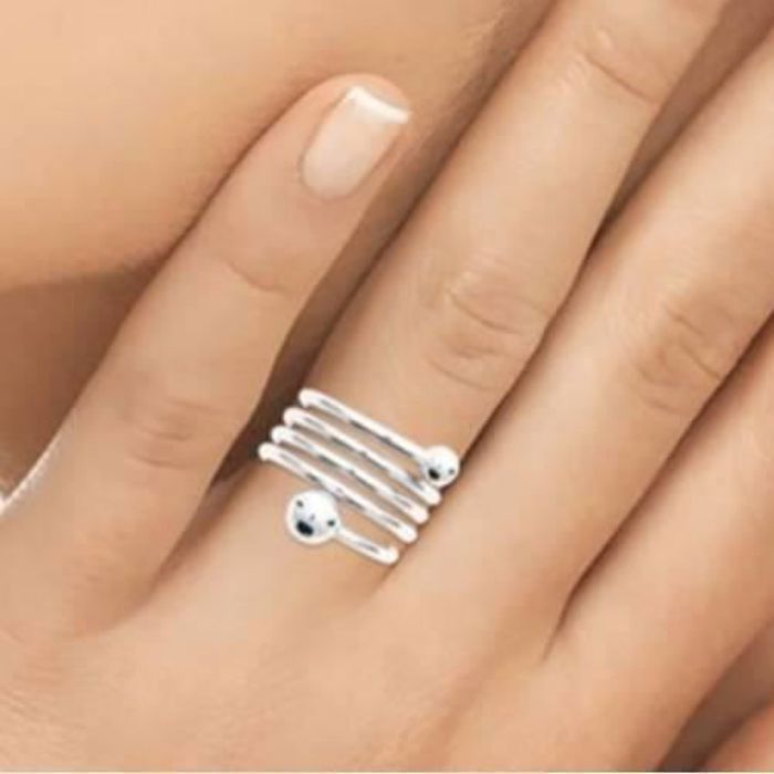 Anel - BIJOUXIA - Anel largo com várias fileiras de bolas - Prata de lei 925 - Banhado a ouro 18K - Feminino