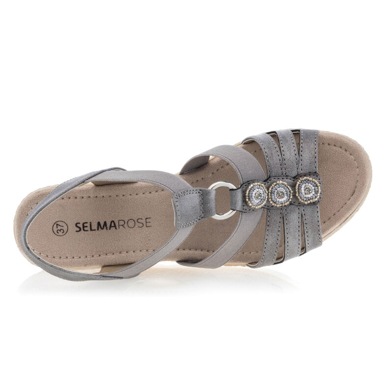 Graue Damensandalen / Zehenfreie Schuhe
