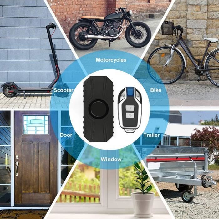 Alarma antirrobo inalámbrica para bicicletas y patinetes - Marca MIOLOE - Negra