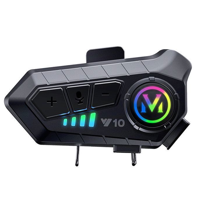 Intercomunicador para motocicleta - 1000 mAh - Bluetooth 5.3 - Apto para todo tipo de cascos - 1 unidad