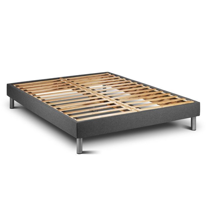 Matratze und Lattenrost-Set 160 x 200 cm – Grauer Lattenrost (Montage erforderlich) – Vital Relax Grau