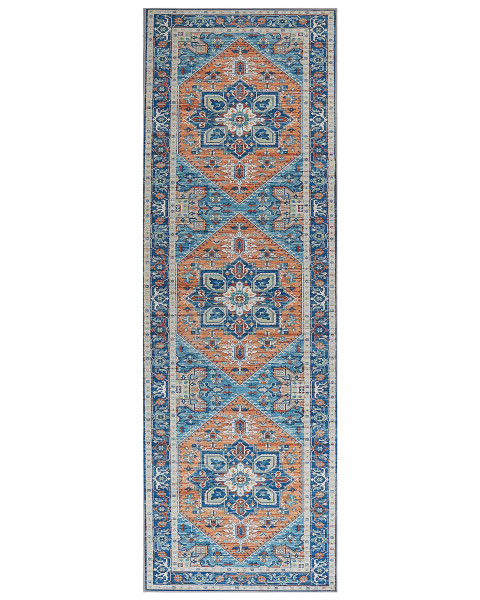 Dywan chodnik 80x240 cm niebiesko-pomarańczowy