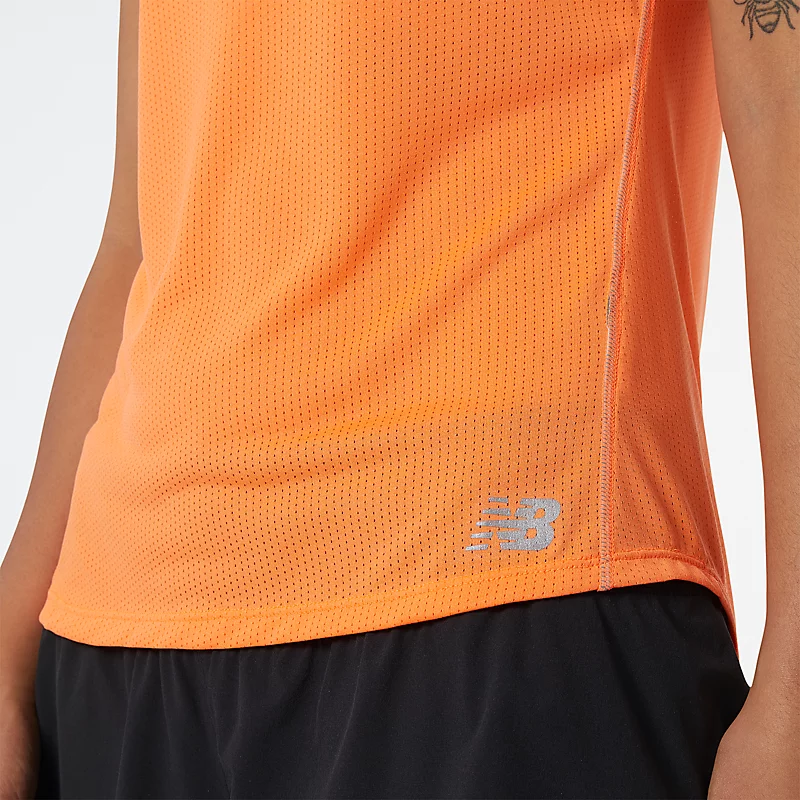 Dames T-shirt met korte mouwen en Impact Run-print – VIVID ORANGE MELANGE