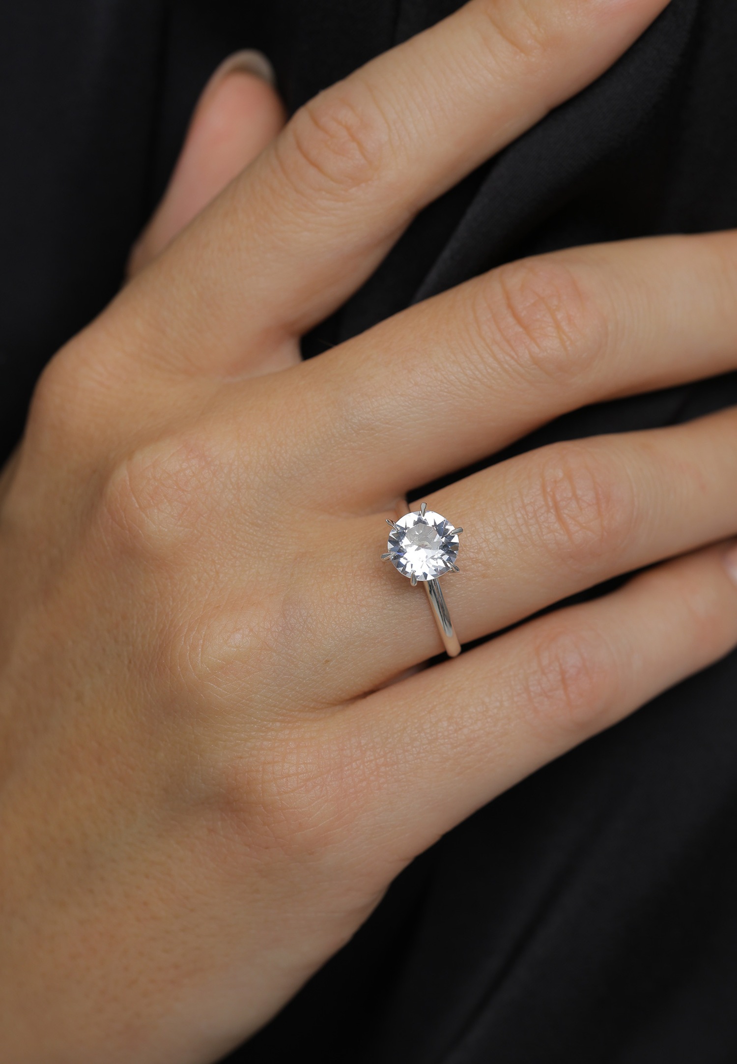 Elli Femmes Fiançailles avec Cristaux en Argent Sterling 925