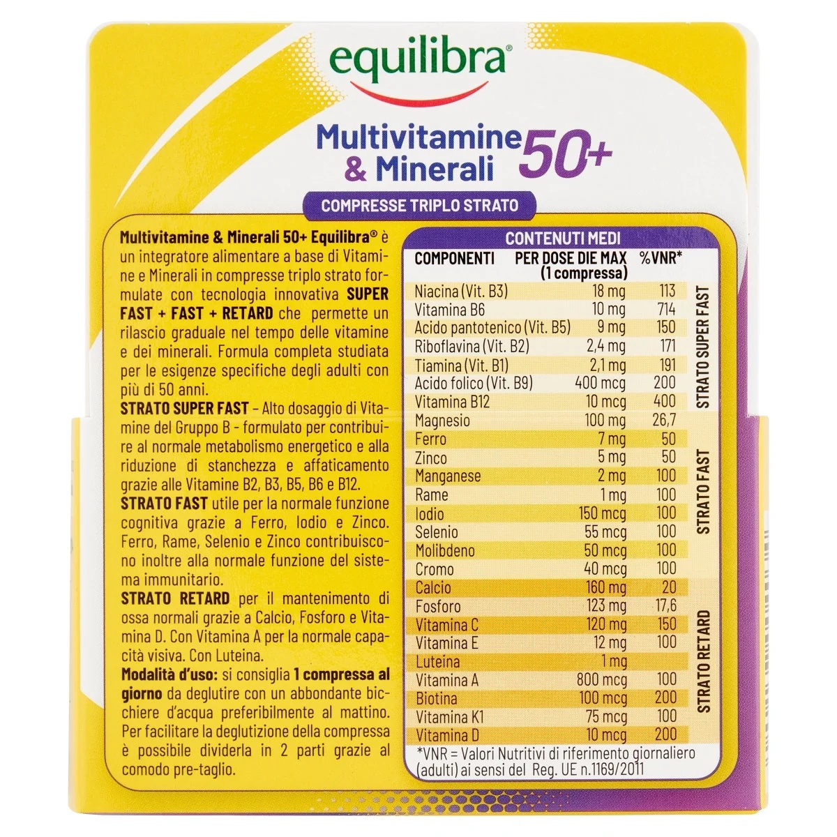 EQUILIBRA Equilibra Multivitaminen en Mineralen 50+30 tabletten Multivitamine voedingssupplement