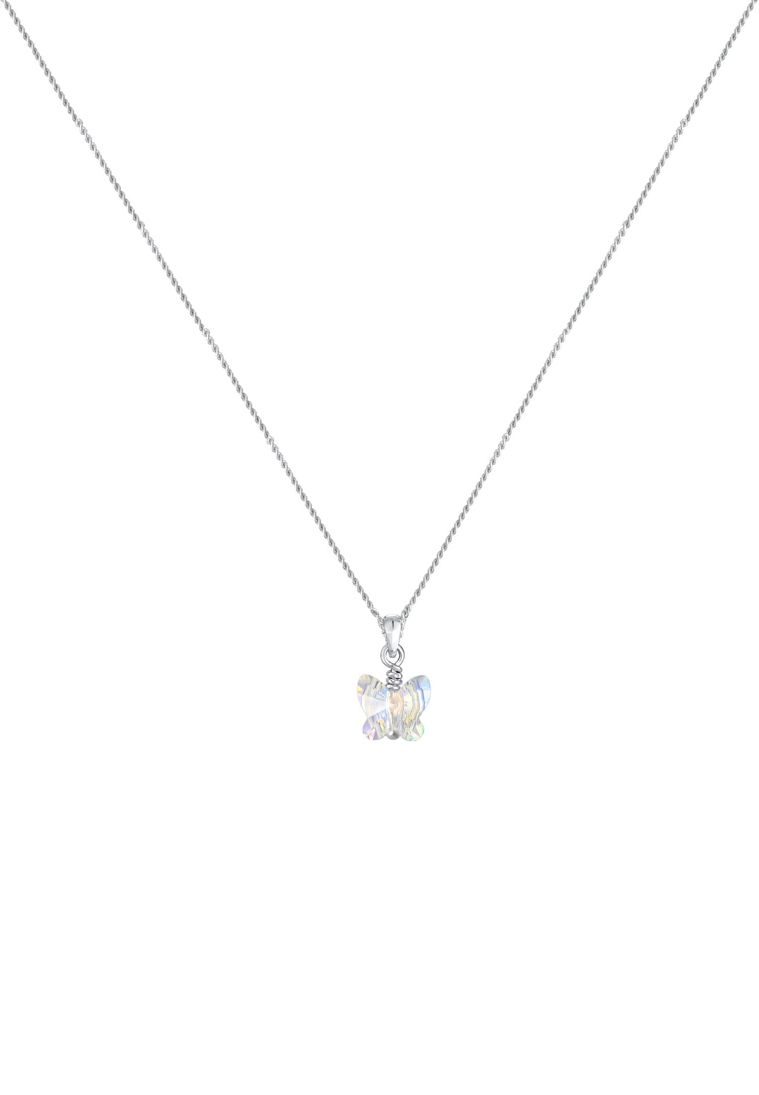 Elli Enfants pendentif papillon étincelant avec cristal en argent sterling 925