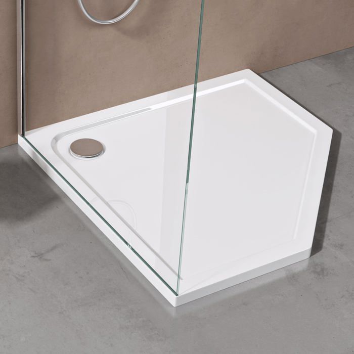 Plato de ducha ultraplano pentagonal doporro de 4 cm, base de ducha acrílica FARO05 80X80X4