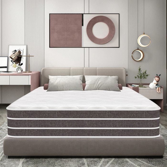 Colchón de 140x190 cm - Grosor 28 cm - Colchón de muelles ensacados y espuma viscoelástica, firmeza y durabilidad medias, soporte confortable.