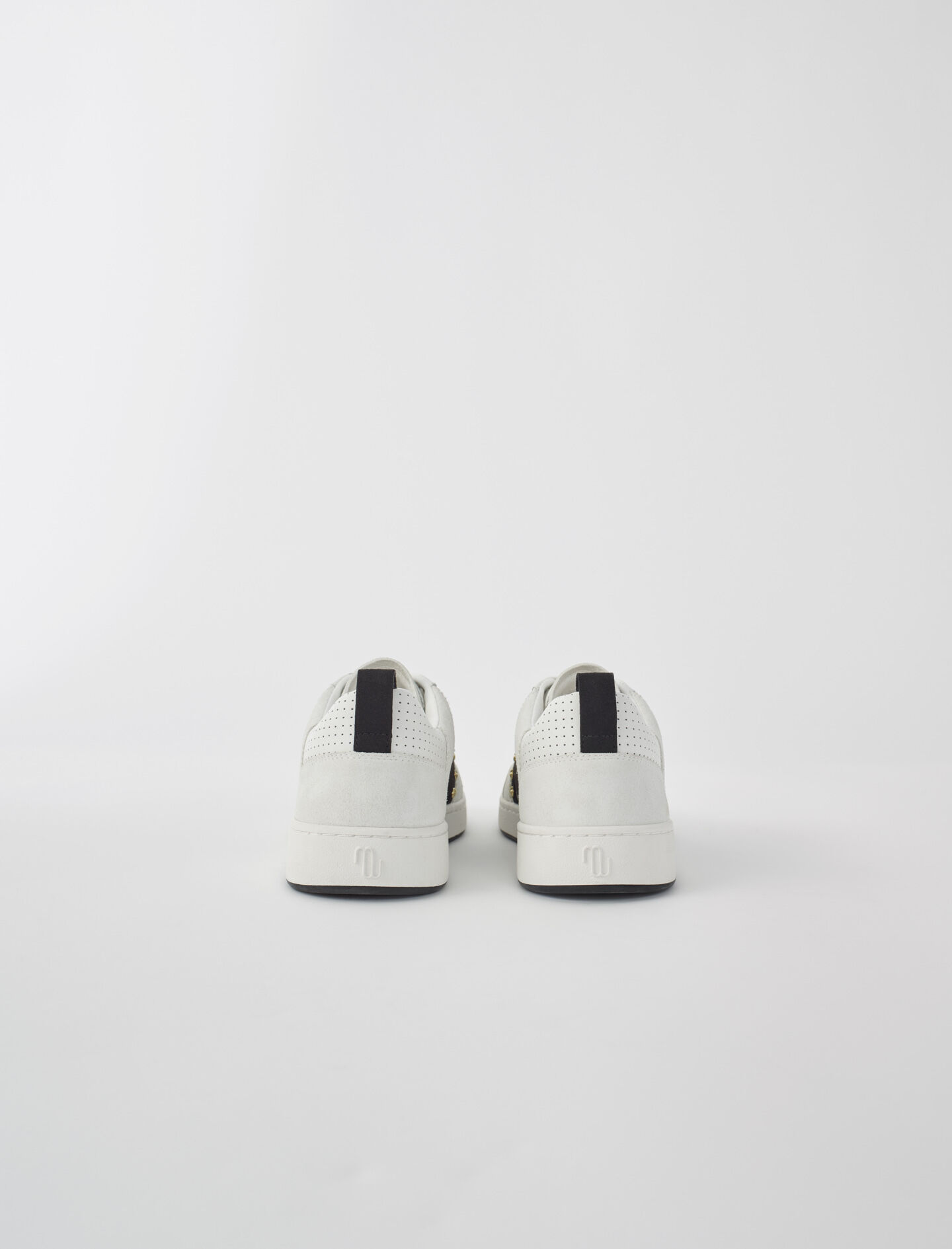 Tweekleurige leren sneakers - Zwart / Wit
