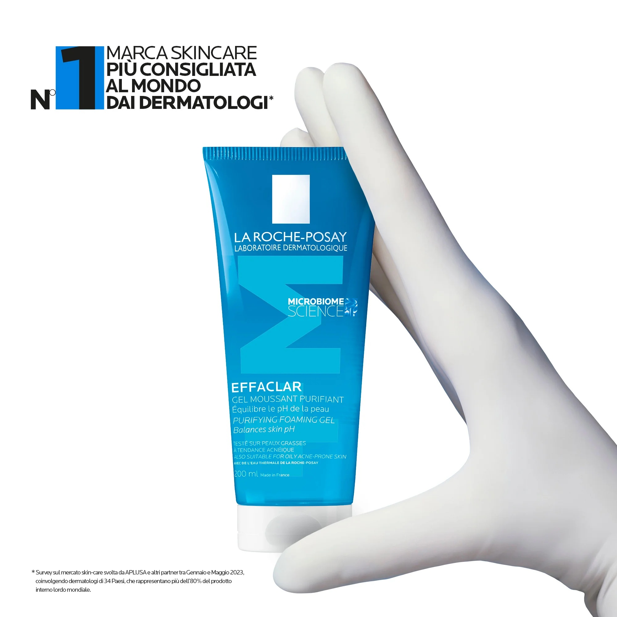 LA ROCHE POSAY Effaclar Zuiverende Gel Mousse 200 ml Gezichtsreinigingsgel voor de vette en gevoelige huid