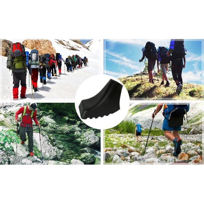 12 puntas de goma X-4TTW (blandas) o X-4TTH (duras) para bastones de marcha nórdica: protección de goma para bastones de senderismo de 10 mm.