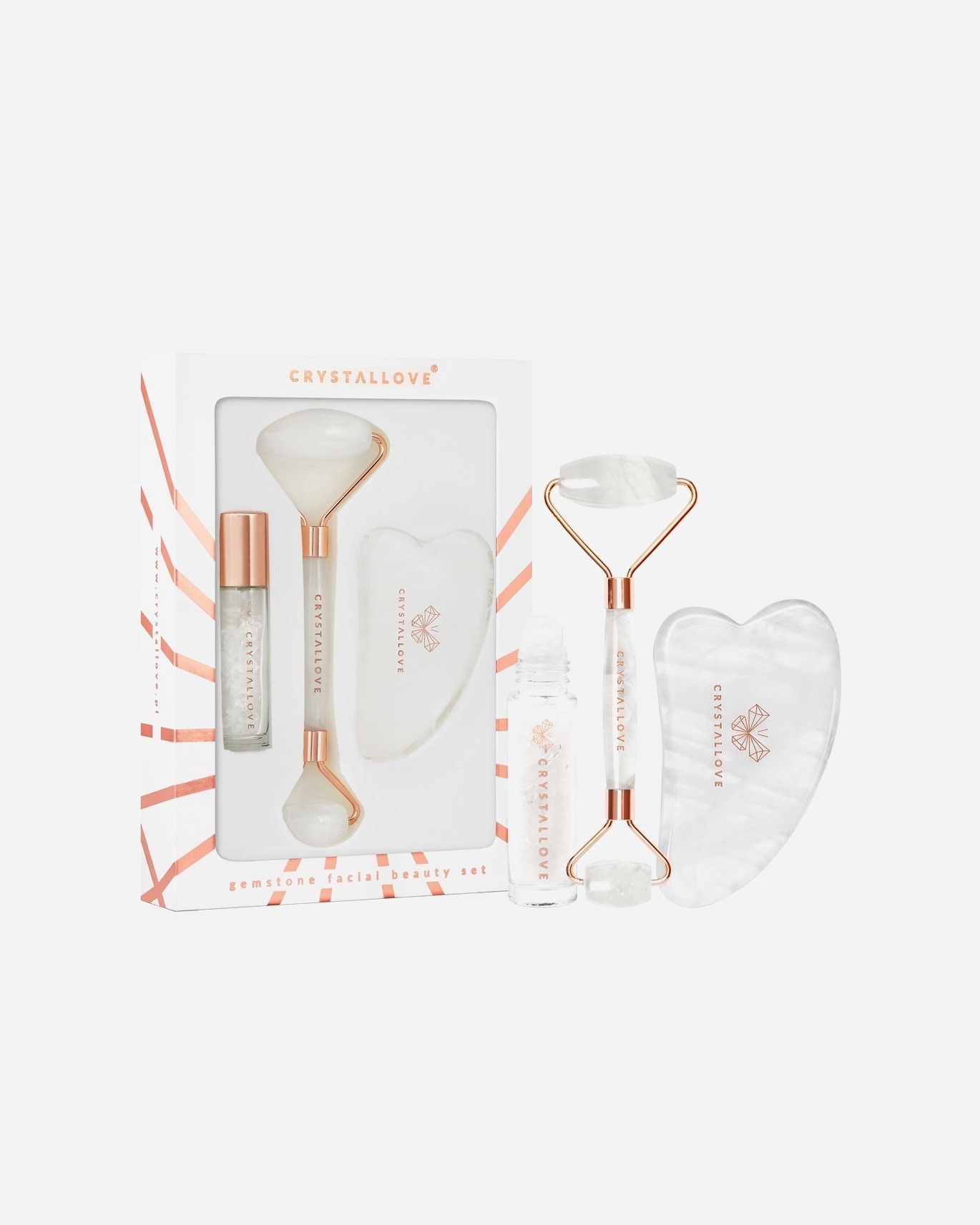 Crystallove Gesichtsmassagegerät aus klarem Quarz – 1 Stück