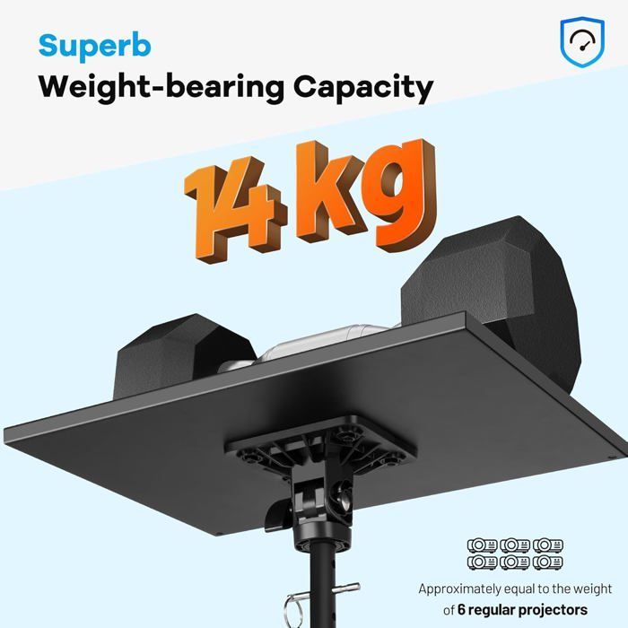 Supporto per proiettore su treppiede - ZGEER - Regolabile da 71 a 137 cm - Rotazione a 180° - Portata massima 14 kg - Ruote con freno