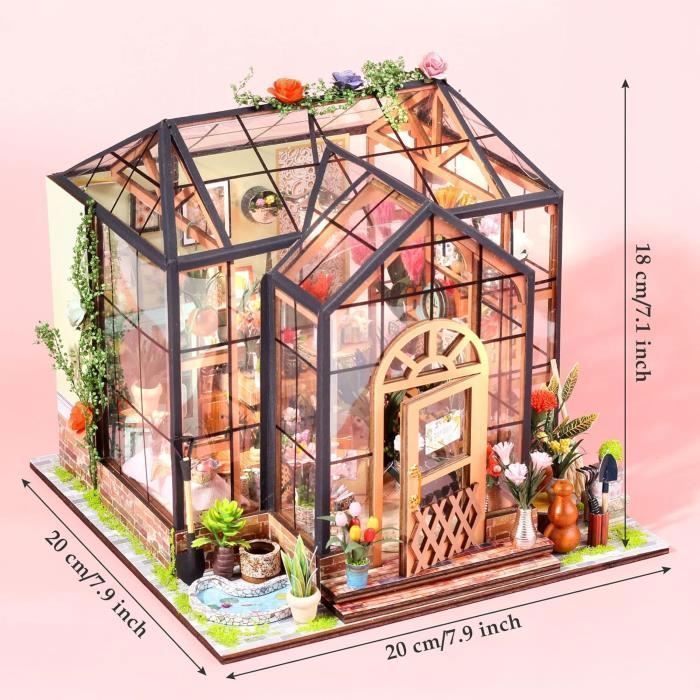 Kit de Maison de Poupes Miniatures DIY en Bois - - Fleurie - Adulte - Mixte PZCC