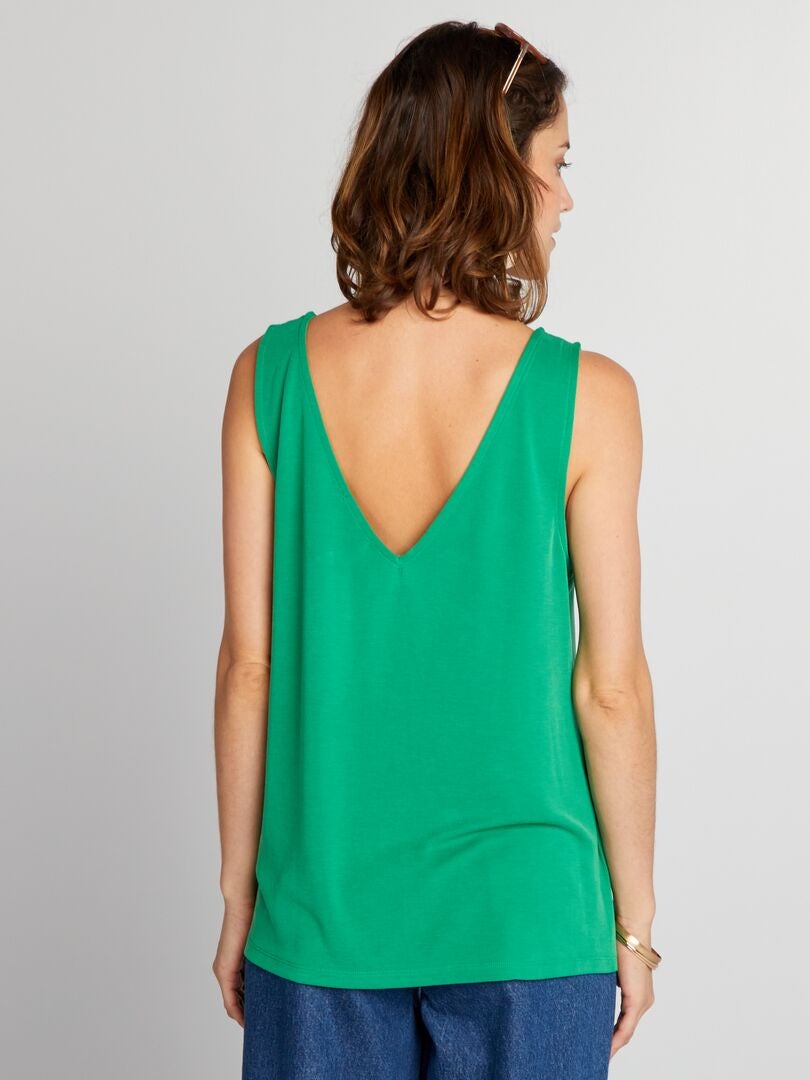 Regata com decote em V - VERDE