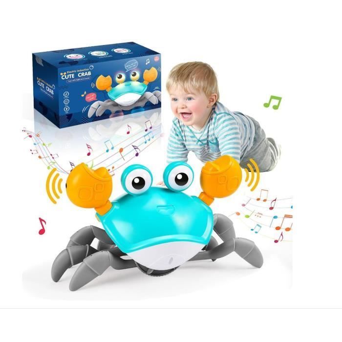 Cangrejo andante, juguete para bebés de 1 a 2 años, juguete musical para el aprendizaje temprano, juguete para bebés de 3 a 6 y 12 meses, idea de regalo para un niño de 1 año o para su cumpleaños.