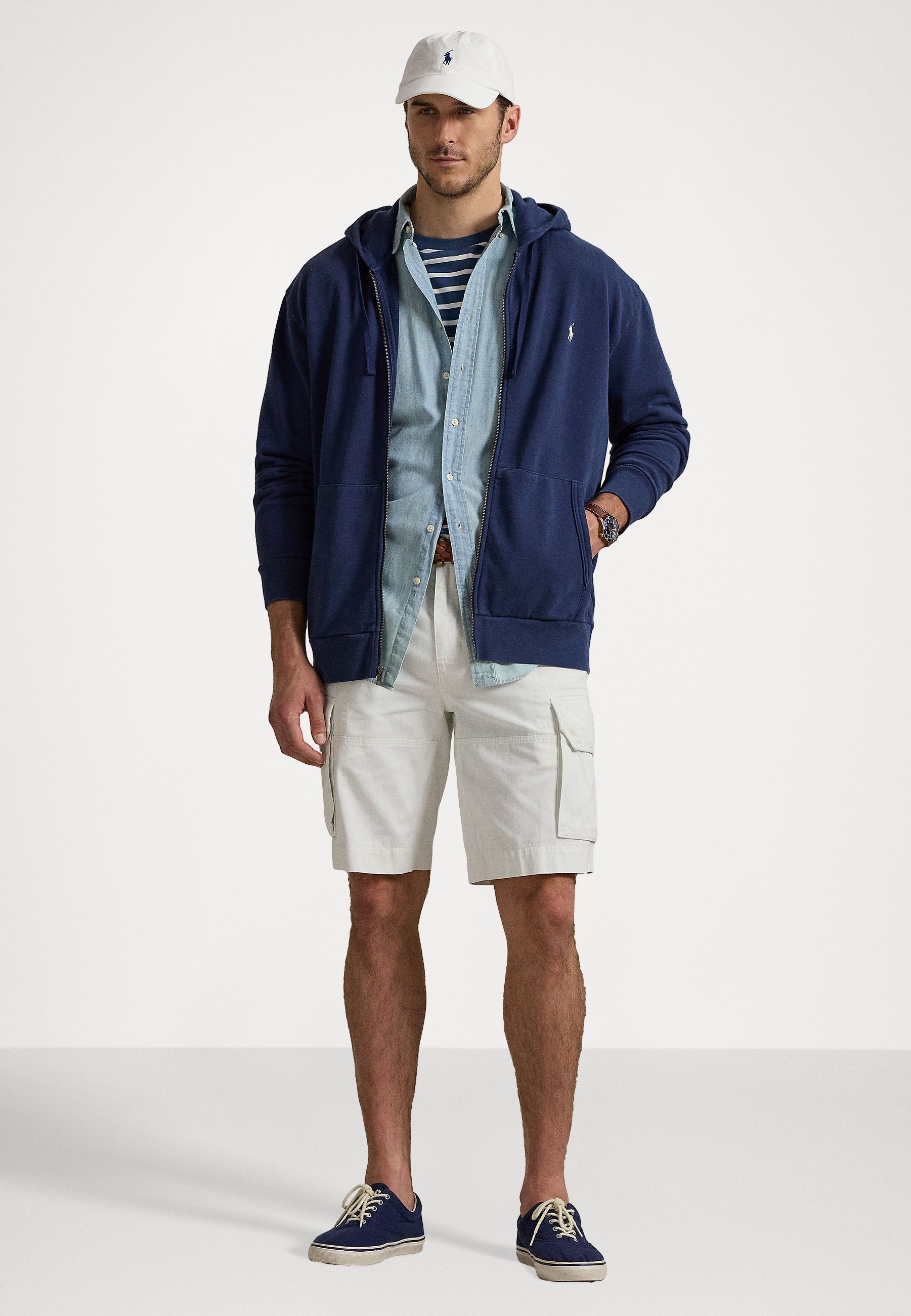 Felpa a maniche lunghe Polo Ralph Lauren Big & Tall con zip - blu navy