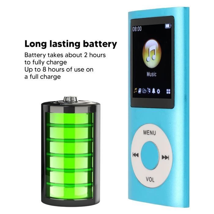 Qiilu Mini lecteur de musique MP4 Lecteur MP4 élégant multifonctionnel sans perte de son écran LCD 1,8 pouces lecteur de musique