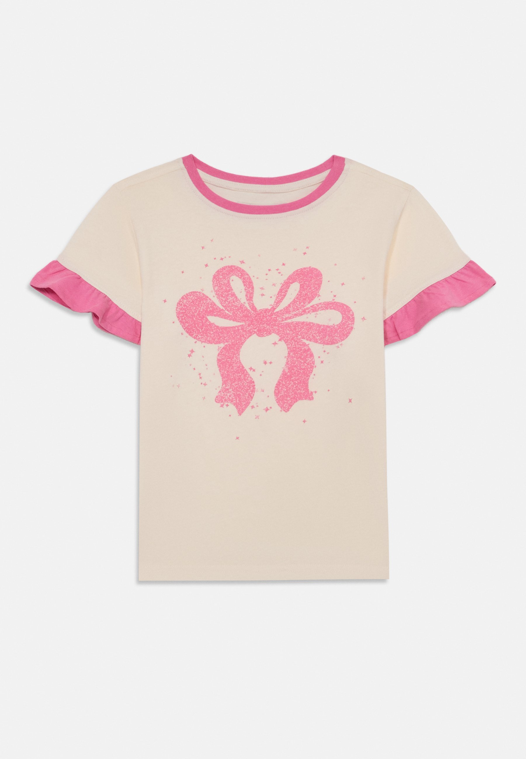 Friboo Confezione da 4 T-shirt con maniche a volant - T-shirt stampate - bianco/nero/rosa