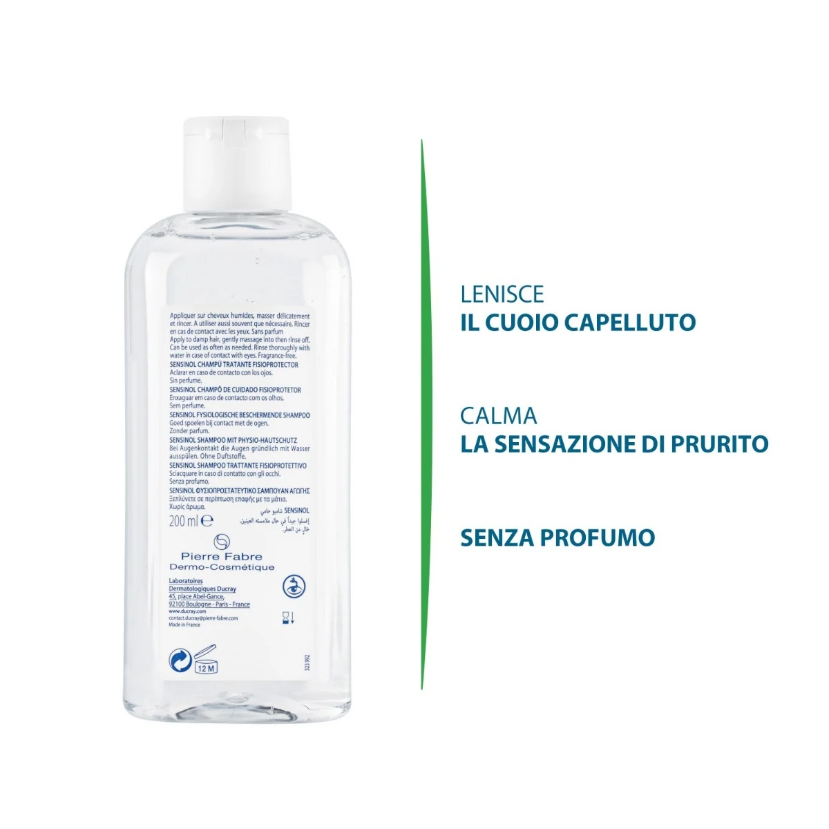 DUCRAY Sensinol shampoo 200 ml voor een gevoelige en geïrriteerde hoofdhuid