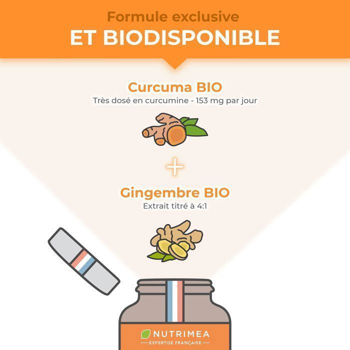 Organic Turmeric and Ginger - Anti-inflammatory & Antioxidant - Joint Pain - Nutrimea