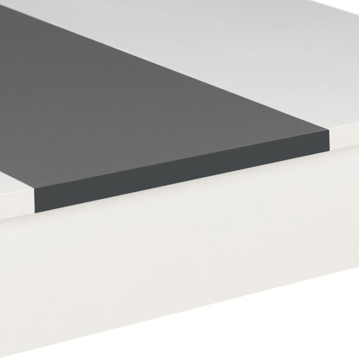 Table à manger rectangle fixe - IDMARKET - ROZY - Blanc et gris - 4 personnes - 110 cm