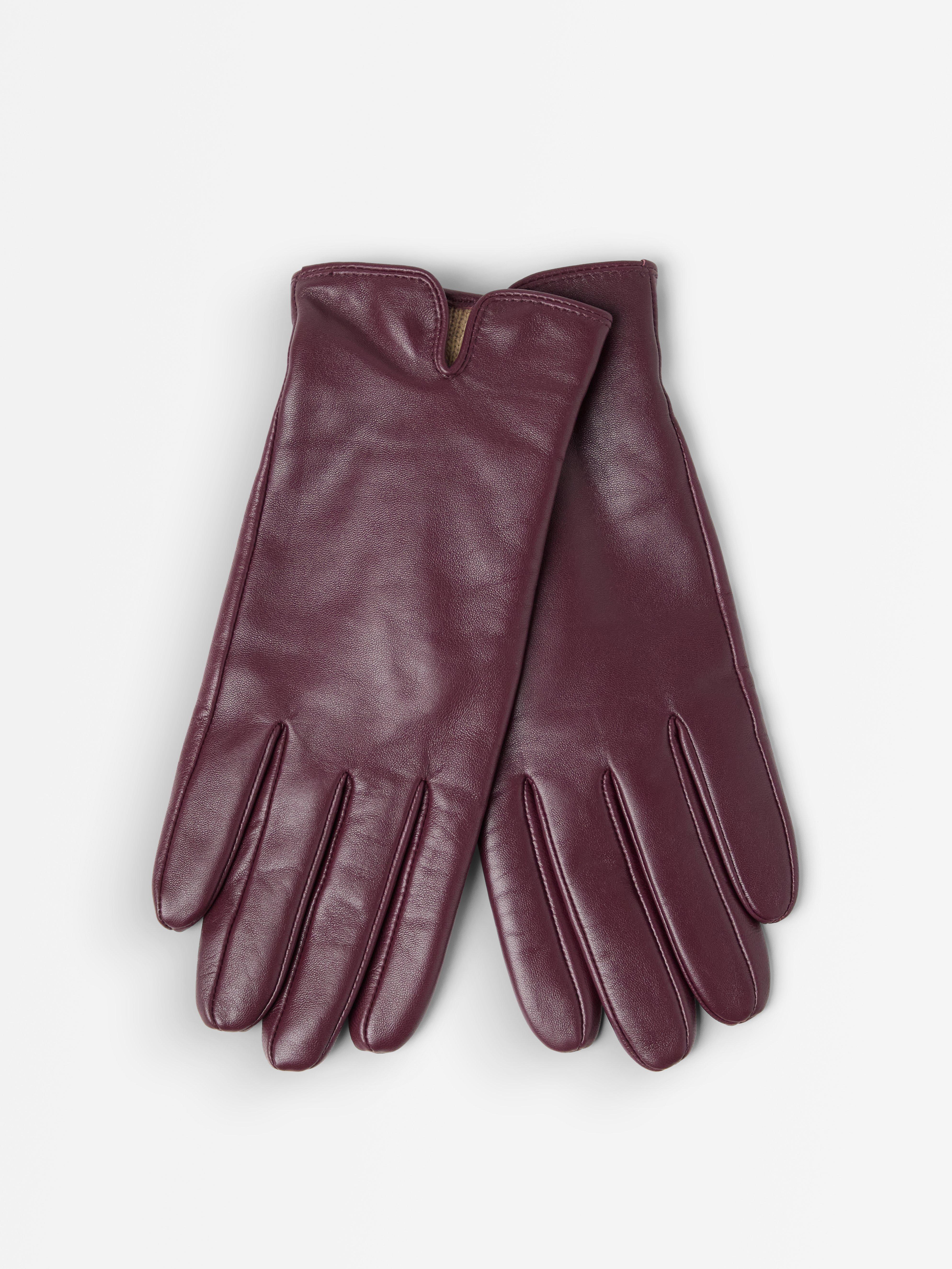 Handskar i skin Dark Dusty Red