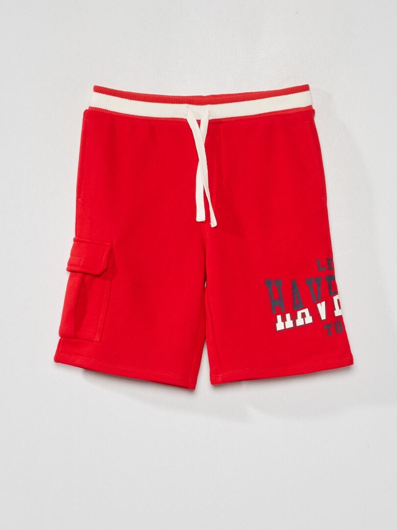 Bermuda de moletom francês - VERMELHO