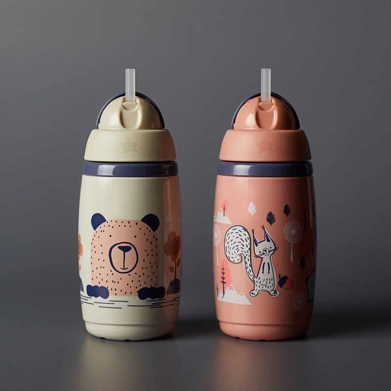 Copo térmico com canudo Tommee Tippee Superstar rosa