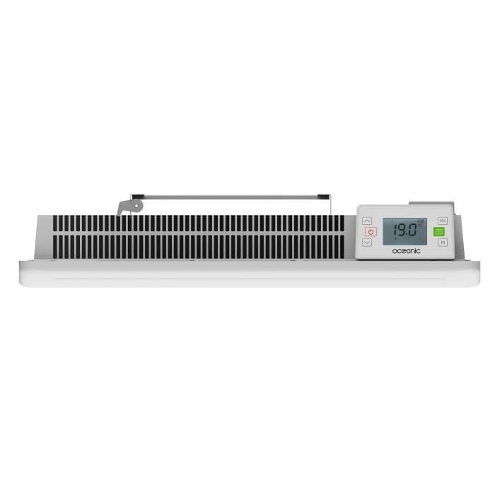Radiador eléctrico fijo de inercia seca cerámica OCEANIC Rubis de 1000 W - Diseño curvo - Blanco - NF