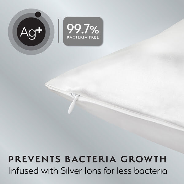 Sada 4 povlaků na polštář Silver Cloud White Satin