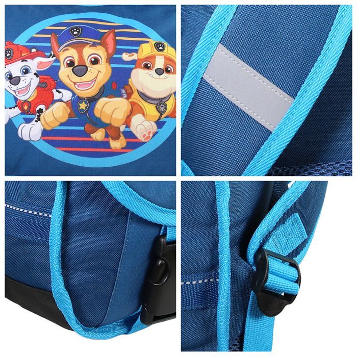 Bagtrotter - Paw Patrol - Mochila escolar de 38 cm - Azul - 2 compartimentos - 1 bolsillo bajo la solapa - Correas acolchadas para los hombros - Parte inferior...