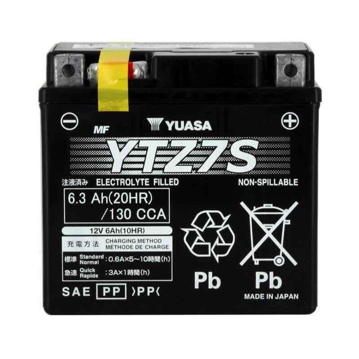 Batterie Yuasa pour moto Honda 125 Varadero 2001-2015 YTZ7-S / 12V 6Ah